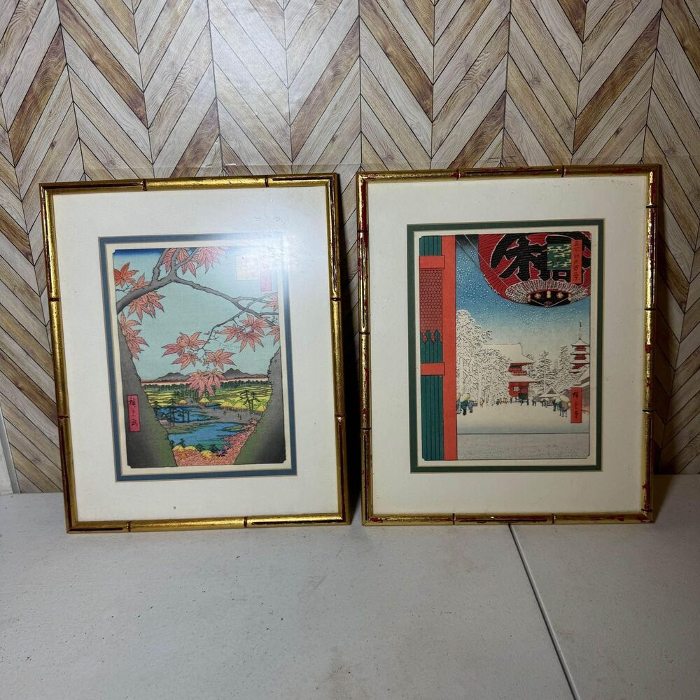 2 Hiroshige Ando Japanese Wood Block Prints [Art 021]